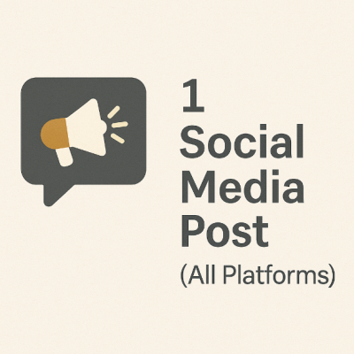 1 Social Media Post (All Platforms)