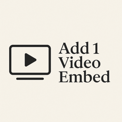 Add 1 Video Embed