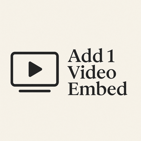 Add 1 Video Embed