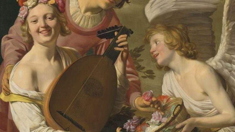 Historical painting of musicians sharing music together, symbolizing international cultural exchange and the global music community.